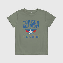 Футболка хлопковая детская TOP GUN Academy Class of 85, цвет: авокадо