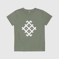Футболка хлопковая детская Руна держава RUNES, цвет: авокадо