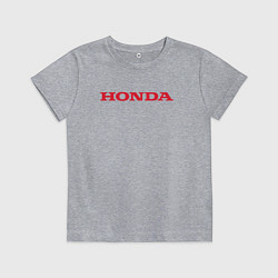 Футболка хлопковая детская HONDA ХОНДА LOGO спина, цвет: меланж