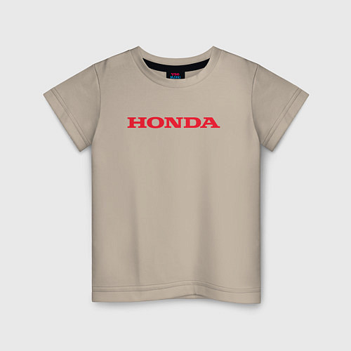 Детская футболка HONDA ХОНДА LOGO спина / Миндальный – фото 1