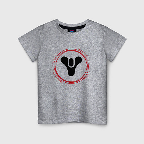 Детская футболка Символ Destiny и красная краска вокруг / Меланж – фото 1