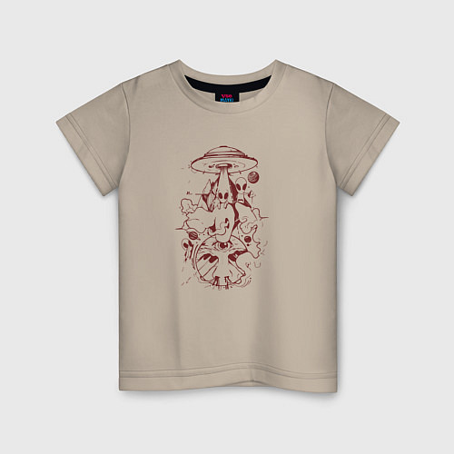 Детская футболка Инопланетяне Нло / Миндальный – фото 1