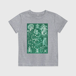 Футболка хлопковая детская Siphonophorae-Staatsquallen Морские обитатели, цвет: меланж