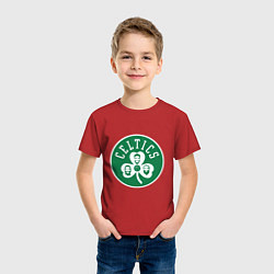 Футболка хлопковая детская Team Celtics, цвет: красный — фото 2