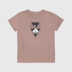 Футболка хлопковая детская Медвежья геометрия, цвет: пыльно-розовый