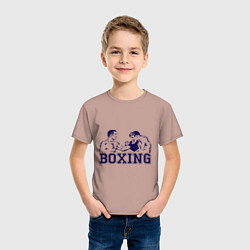 Футболка хлопковая детская Бокс Boxing is cool, цвет: пыльно-розовый — фото 2