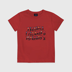 Футболка хлопковая детская STRANGER THINGS ALPHABET, цвет: красный
