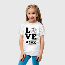 Футболка хлопковая детская Ajax Love Классика, цвет: белый — фото 2