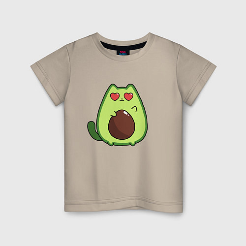 Детская футболка Avo cat o влюбленный машет / Миндальный – фото 1
