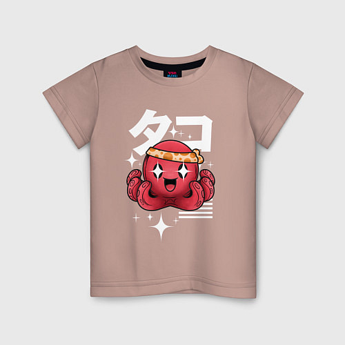 Детская футболка Japanese octopus / Пыльно-розовый – фото 1