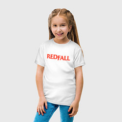 Футболка хлопковая детская Redfall logo, цвет: белый — фото 2