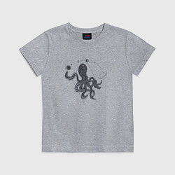 Футболка хлопковая детская Space Octopus, цвет: меланж