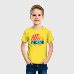 Футболка хлопковая детская Майами Флорида, цвет: желтый — фото 2