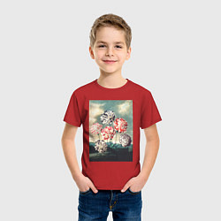 Футболка хлопковая детская A Group of Carnations Гвоздики, цвет: красный — фото 2