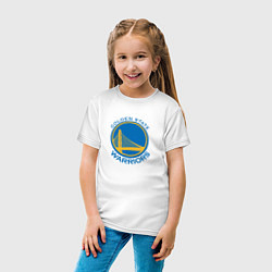 Футболка хлопковая детская Голден Стэйт Уорриорз NBA, цвет: белый — фото 2