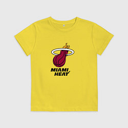 Футболка хлопковая детская Майами Хит NBA, цвет: желтый