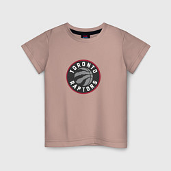 Футболка хлопковая детская Торонто Рэпторс NBA, цвет: пыльно-розовый
