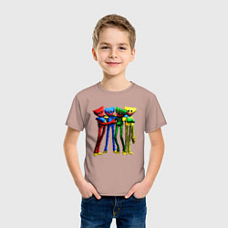 Футболка хлопковая детская GAME POPPY PLAYTIME Mini Huggies, цвет: пыльно-розовый — фото 2