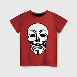 Футболка хлопковая детская Анонимус - череп, цвет: красный