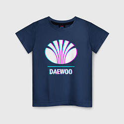 Футболка хлопковая детская Значок Daewoo в стиле Glitch, цвет: тёмно-синий