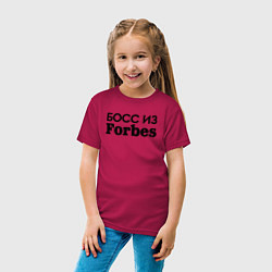 Футболка хлопковая детская Босс из Forbes, цвет: маджента — фото 2