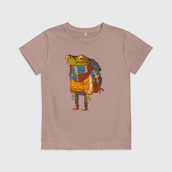 Футболка хлопковая детская Модный путешественник, цвет: пыльно-розовый