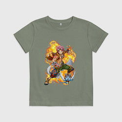 Футболка хлопковая детская Нацу Драгнил и Хеппи, цвет: авокадо