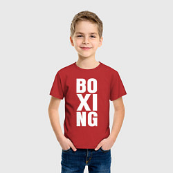 Футболка хлопковая детская Boxing classic, цвет: красный — фото 2