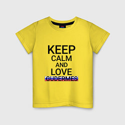 Футболка хлопковая детская Keep calm Gudermes Гудермес, цвет: желтый