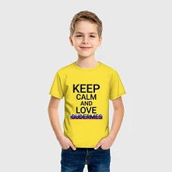 Футболка хлопковая детская Keep calm Gudermes Гудермес, цвет: желтый — фото 2