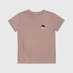 Футболка хлопковая детская ИНЬ ЯНЬ СМАЙЛ MINI, цвет: пыльно-розовый