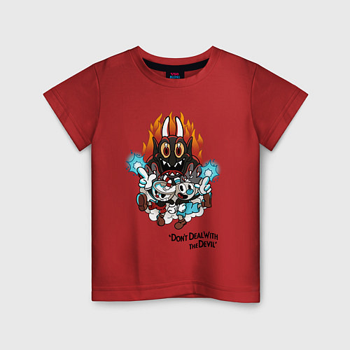 Детская футболка Боевые Чашки и Дьявол / Красный – фото 1