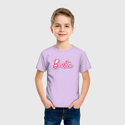 Футболка хлопковая детская Barbie logo, цвет: лаванда — фото 2