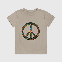 Футболка хлопковая детская Pacific symbol, цвет: миндальный