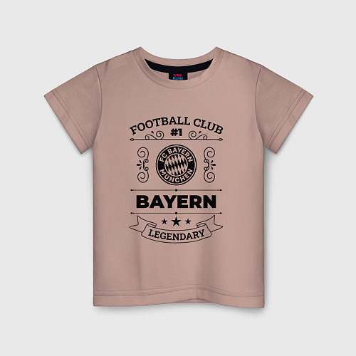 Детская футболка Bayern: Football Club Number 1 Legendary / Пыльно-розовый – фото 1