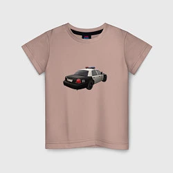 Футболка хлопковая детская LAPD автомобиль, цвет: пыльно-розовый