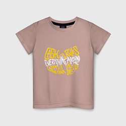 Футболка хлопковая детская CREAM Wu-Tang, цвет: пыльно-розовый