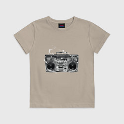 Футболка хлопковая детская Wu-Tang Boombox, цвет: миндальный