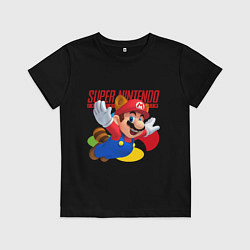 Футболка хлопковая детская SNES - Mario, цвет: черный