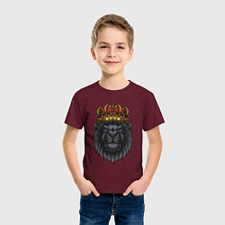 Футболка хлопковая детская Черный царь зверей, цвет: меланж-бордовый — фото 2