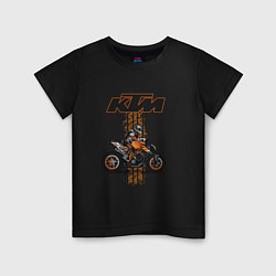 Футболка хлопковая детская KTM Moto theme, цвет: черный