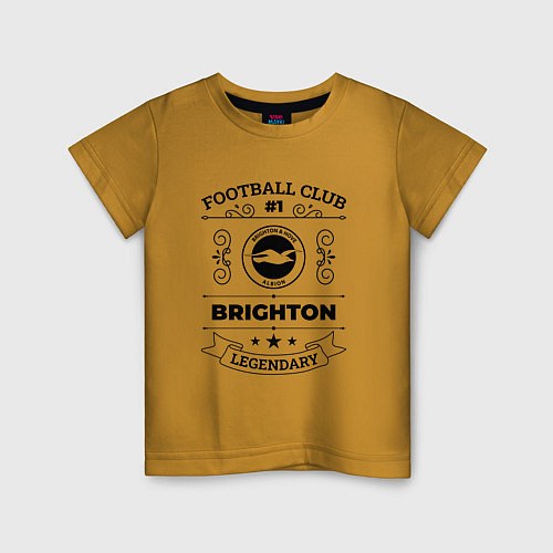 Детская футболка Brighton: Football Club Number 1 Legendary / Горчичный – фото 1