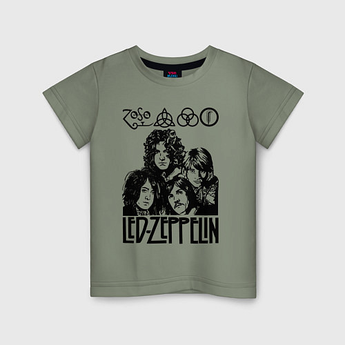 Детская футболка Led Zeppelin Black / Авокадо – фото 1