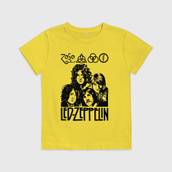 Футболка хлопковая детская Led Zeppelin Black, цвет: желтый
