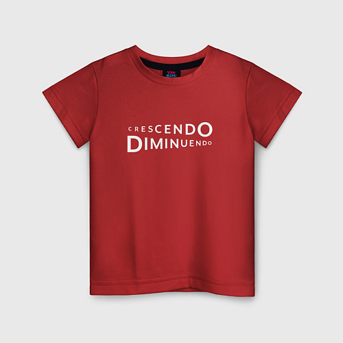 Детская футболка Крещендо Диминуэндо / Красный – фото 1