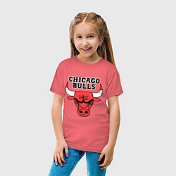 Футболка хлопковая детская Chicago Bulls, цвет: коралловый — фото 2