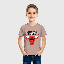 Футболка хлопковая детская Chicago Bulls, цвет: пыльно-розовый — фото 2