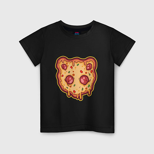Детская футболка Пицца панда / Черный – фото 1