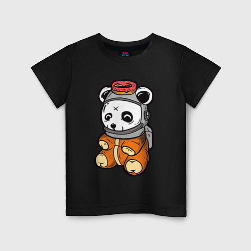 Детская футболка Космо панда / Черный – фото 1