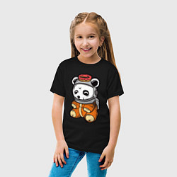 Футболка хлопковая детская Космо панда, цвет: черный — фото 2